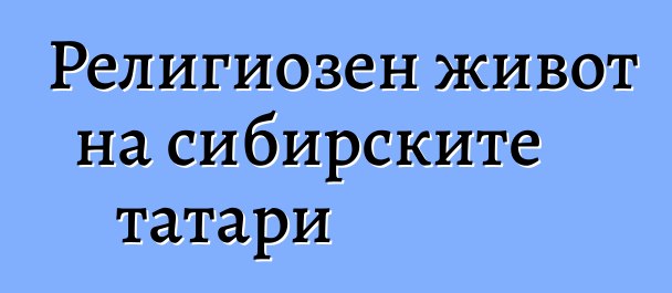 Религиозен живот на сибирските татари