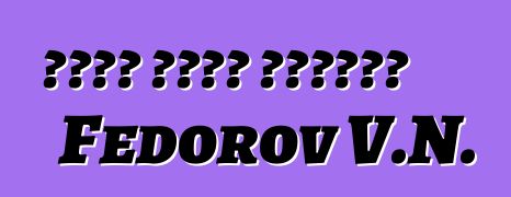 የሦስቱ ዓለማት ተዋጊዎች። Fedorov V.N.