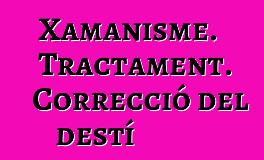 Xamanisme. Tractament. Correcció del destí