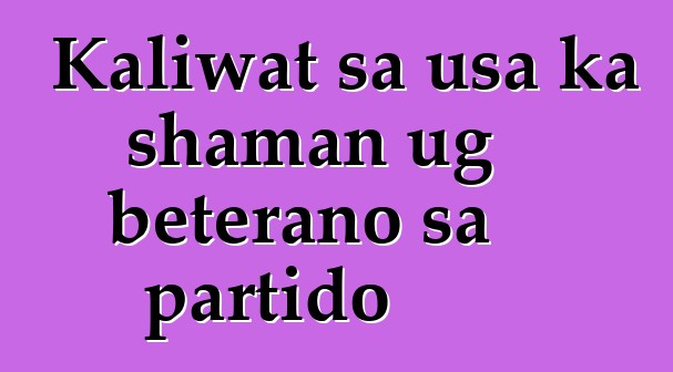 Kaliwat sa usa ka shaman ug beterano sa partido