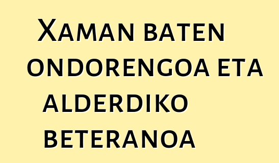 Xaman baten ondorengoa eta alderdiko beteranoa