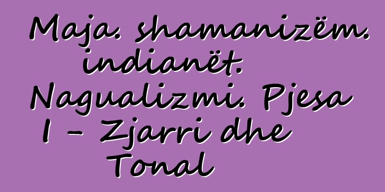 Maja. shamanizëm. indianët. Nagualizmi. Pjesa I - Zjarri dhe Tonal