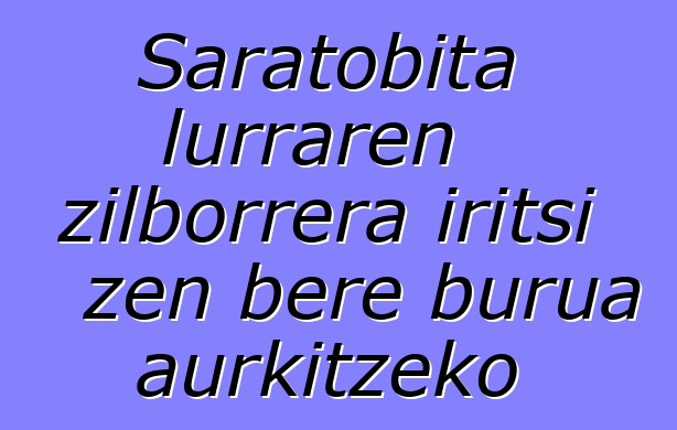 Saratobita lurraren zilborrera iritsi zen bere burua aurkitzeko