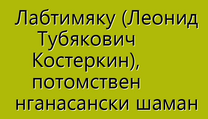 Лабтимяку (Леонид Тубякович Костеркин), потомствен нганасански шаман