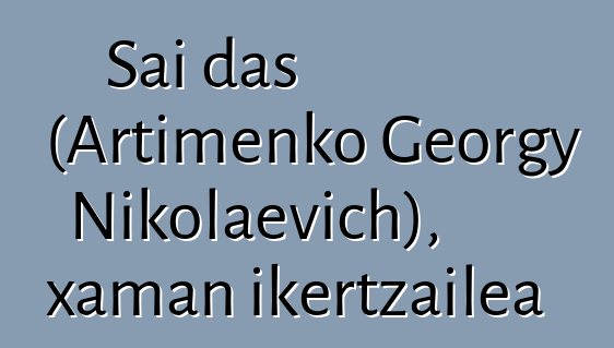 Sai das (Artimenko Georgy Nikolaevich), xaman ikertzailea