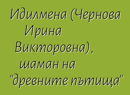 Идилмена (Чернова Ирина Викторовна), шаман на "древните пътища"