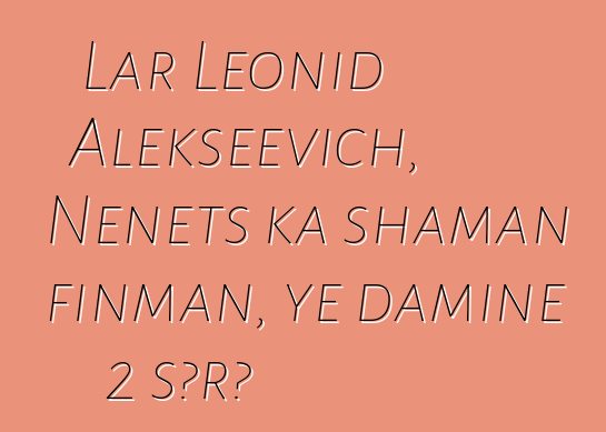 Lar Leonid Alekseevich, Nenets ka shaman finman, ye daminɛ 2 sɔrɔ