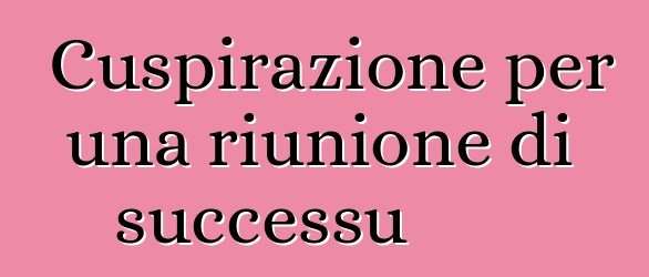 Cuspirazione per una riunione di successu