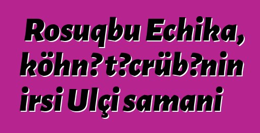 Rosuqbu Echika, köhnə təcrübənin irsi Ulçi şamanı