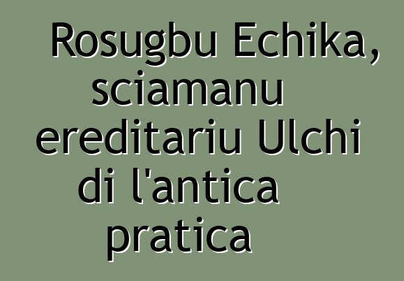 Rosugbu Echika, sciamanu ereditariu Ulchi di l'antica pratica