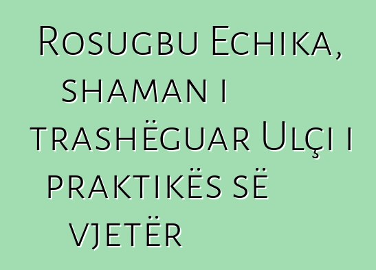 Rosugbu Echika, shaman i trashëguar Ulçi i praktikës së vjetër