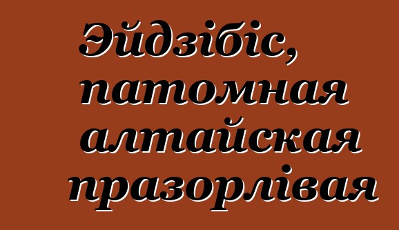 Эйдзібіс, патомная алтайская празорлівая