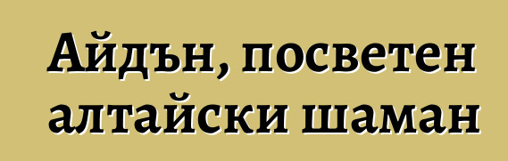 Айдън, посветен алтайски шаман