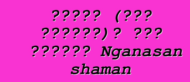 ንጉቻማኩ (ኢጎር ኮስተርኪን)፣ በዘር የሚተላለፍ Nganasan shaman