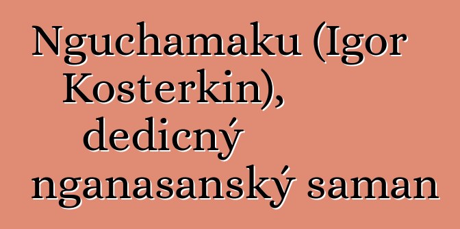 Nguchamaku (Igor Kosterkin), dědičný nganasanský šaman