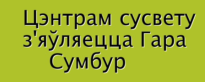 Цэнтрам сусвету з'яўляецца Гара Сумбур