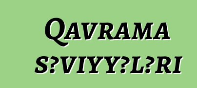 Qavrama səviyyələri