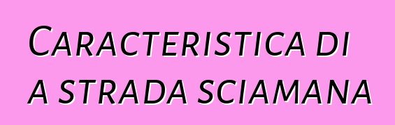 Caracteristica di a strada sciamana