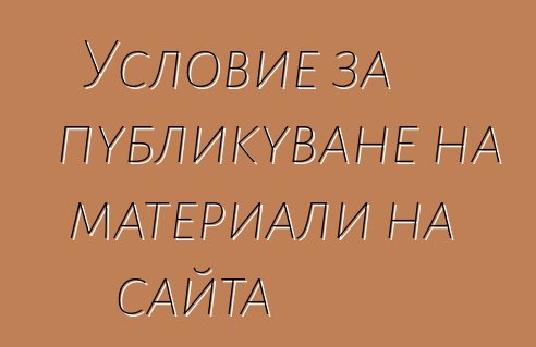 Условие за публикуване на материали на сайта