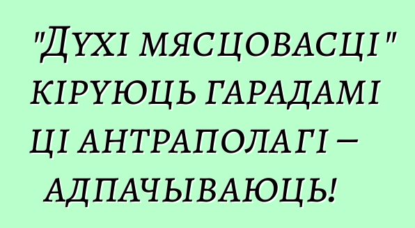 "Духі мясцовасці" кіруюць гарадамі ці антраполагі – адпачываюць!