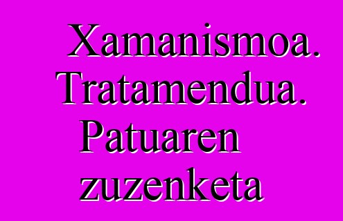 Xamanismoa. Tratamendua. Patuaren zuzenketa