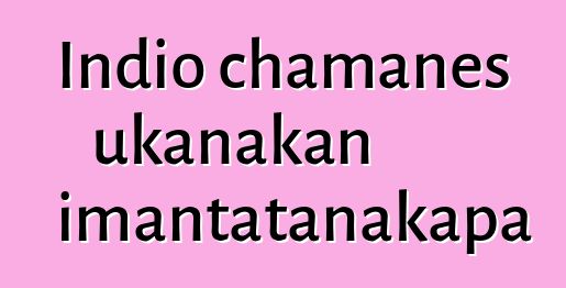 Indio chamanes ukanakan imantatanakapa