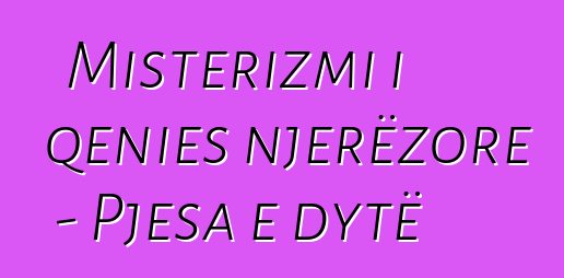 Misterizmi i qenies njerëzore - Pjesa e dytë